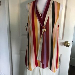 Label Rachel Roy sleeveless shirt w/ tie neck EUC